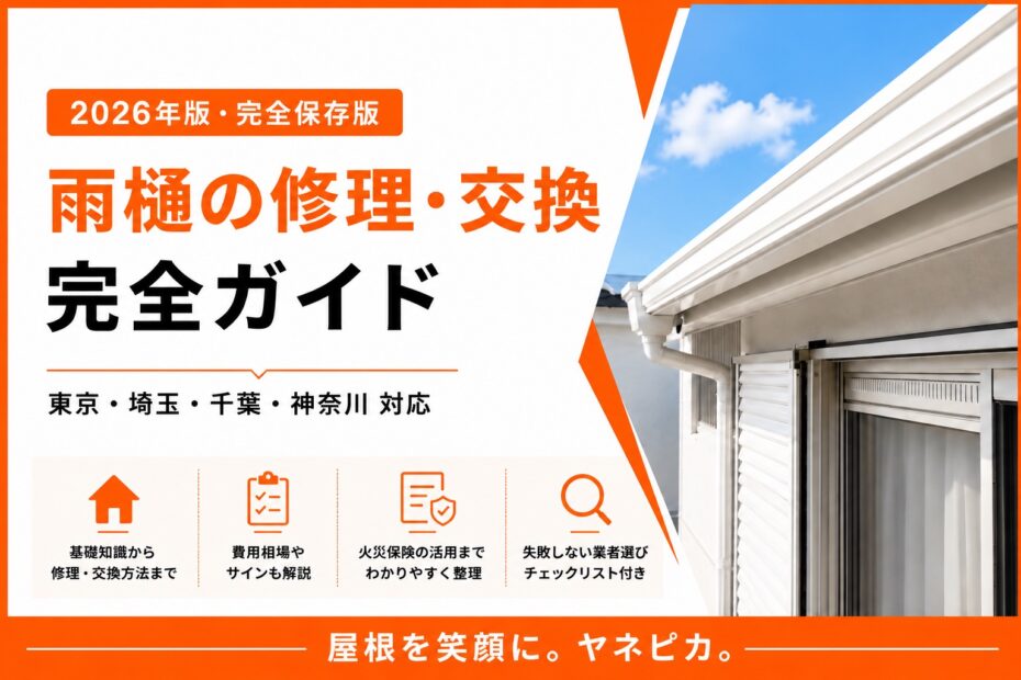 【東京・埼玉・千葉・神奈川】雨樋修理の適切な時期と費用は？プロが教える雨樋完全ガイド