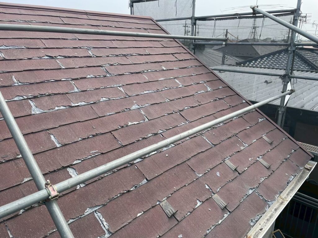 既存屋根 劣化部分拡大