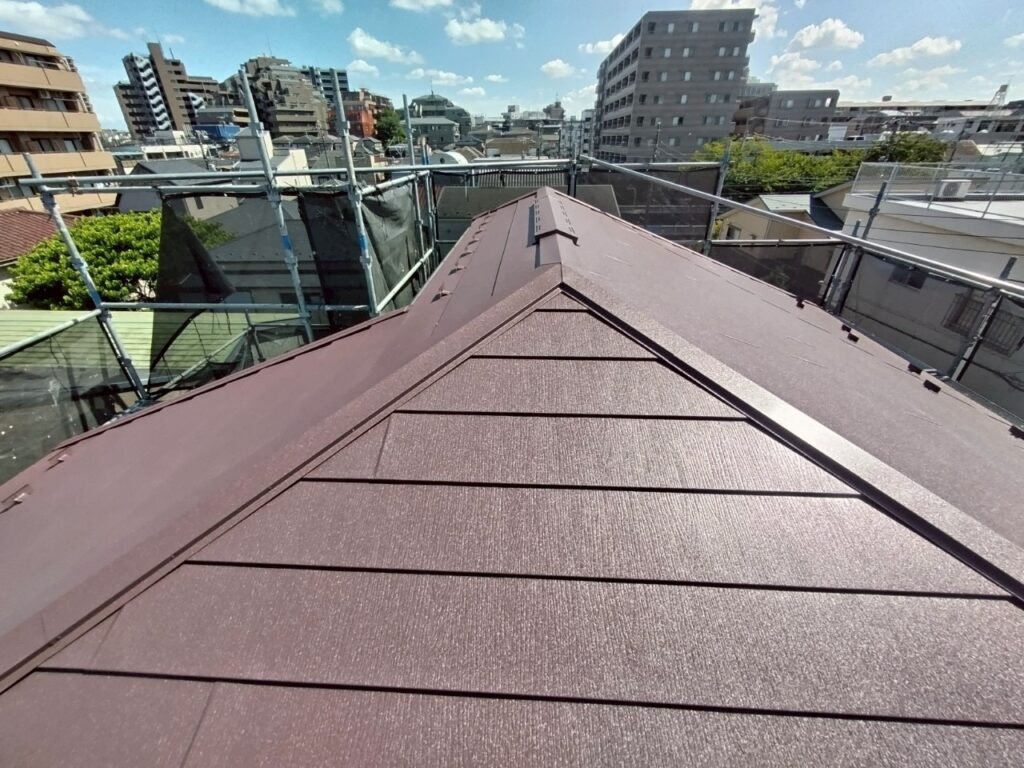 寄棟屋根の完成状態